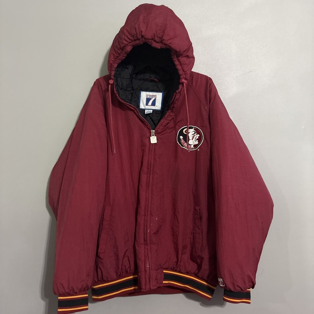 Vintage‎ 1990's Florida State Seminoles Logo 7 Puffer Jacket Men's X-large Rare!